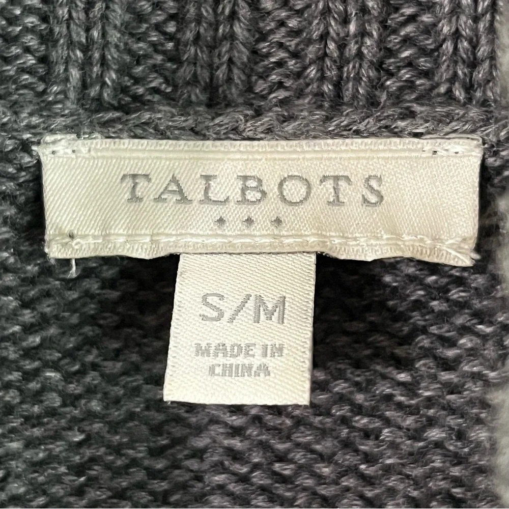 Talbots Charcoal Knit Poncho Fall Cardigan Size Small/Medium